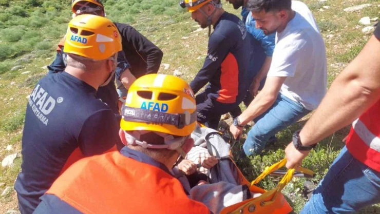 Kayalıklardan düşerek mahsur kalan 2 kişi kurtarıldı