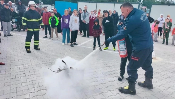 Konteyner kent sakinlerine yangın eğitime verildi