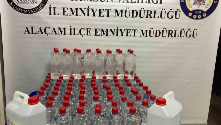 Samsun'da 160 litre etil alkol ele geçirildi