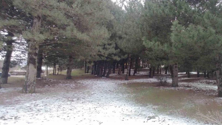 Spil'e yağan dolu kar manzarası oluşturdu