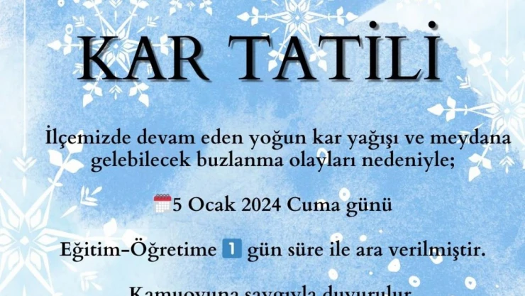 Van'ın Muradiye ve Saray ilçelerinde eğitime 1 gün ara verildi