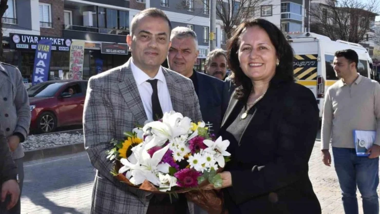 Yağmur suyu hattı çalışmalarını inceledi