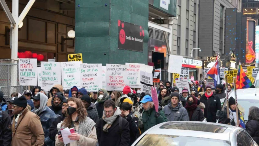 New York'ta binlerce kişi Venezuela için yürüdü
