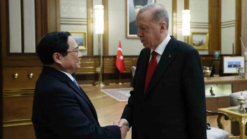 Cumhurbaşkanı Erdoğan, Vietnam Başbakanı Pham Minh Chinh'i kabul etti